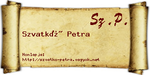 Szvatkó Petra névjegykártya